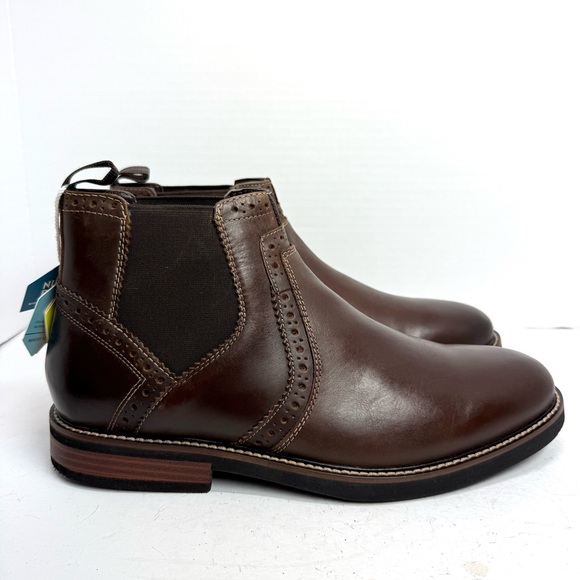 Nunn Bush Men's Otis II Brown Leather Chelsea Boots Size 10.5W